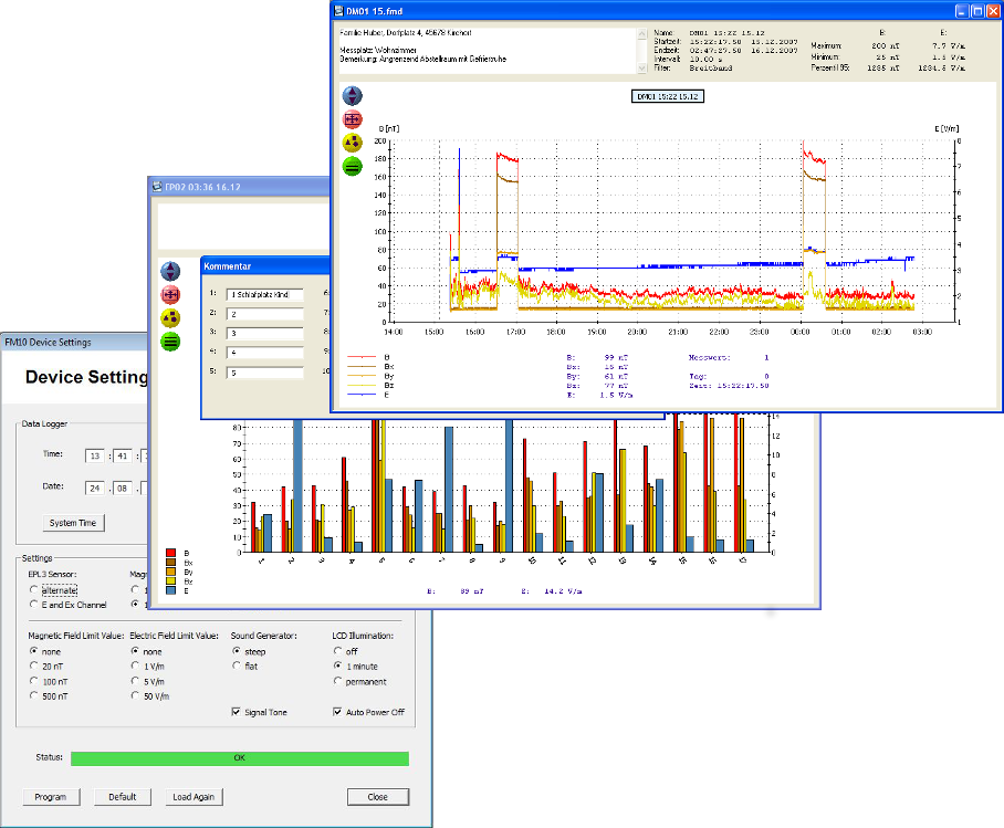 Software FM-Data mit Daueraufzeichnung, Einzelpunktmessung und Ger&auml;teeinstellungen